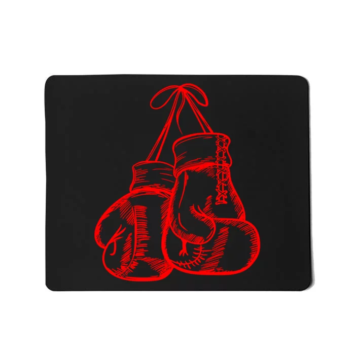 Retro Love Red Boxing Gloves Funny Gift Boxer Gift Cute Gift Mousepad