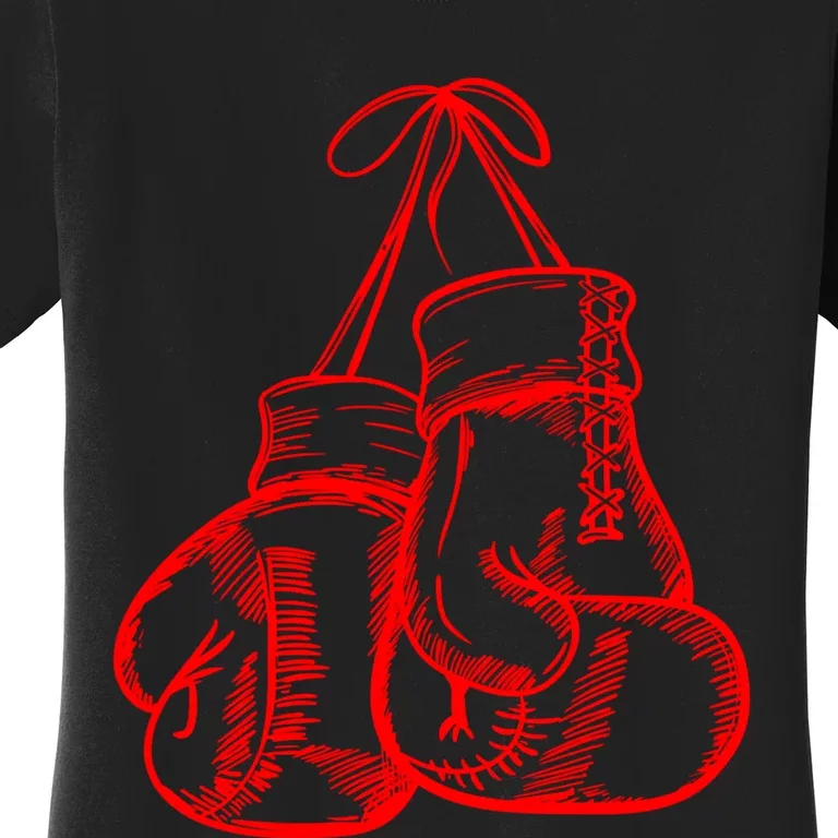 Retro Love Red Boxing Gloves Funny Gift Boxer Gift Cute Gift Women's T-Shirt