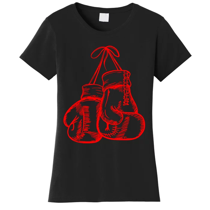 Retro Love Red Boxing Gloves Funny Gift Boxer Gift Cute Gift Women's T-Shirt