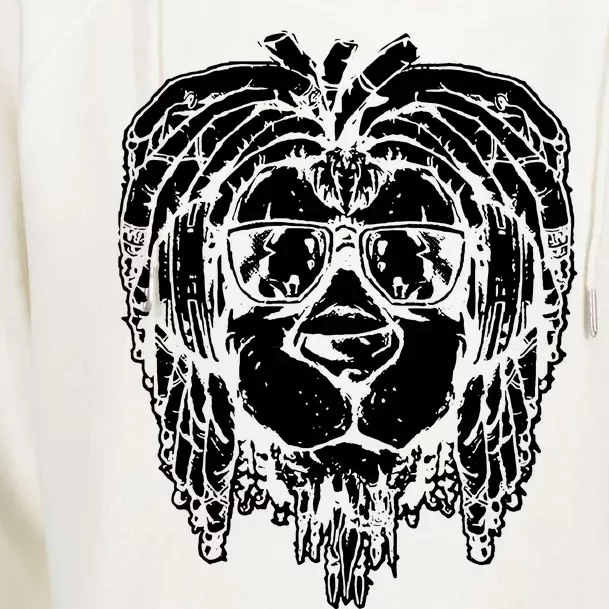 Rasta Lion Womens Funnel Neck Pullover Hood