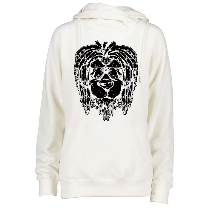 Rasta Lion Womens Funnel Neck Pullover Hood