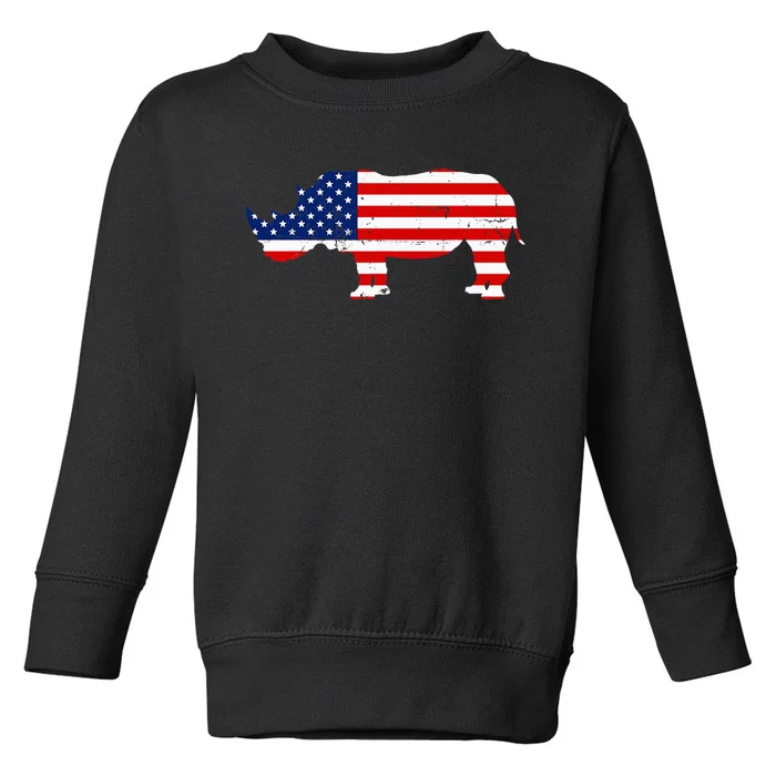 Rhino Lover Rhinoceros Horn Safari Wildlife Independence Day Toddler Sweatshirt