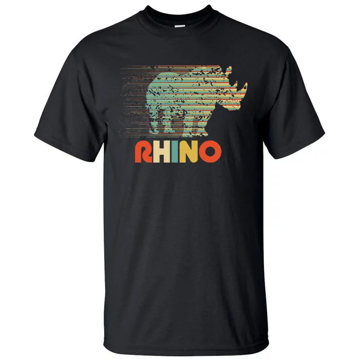 Rhino Lovers Retro Vintage 1970s Animal Design Tall T-Shirt