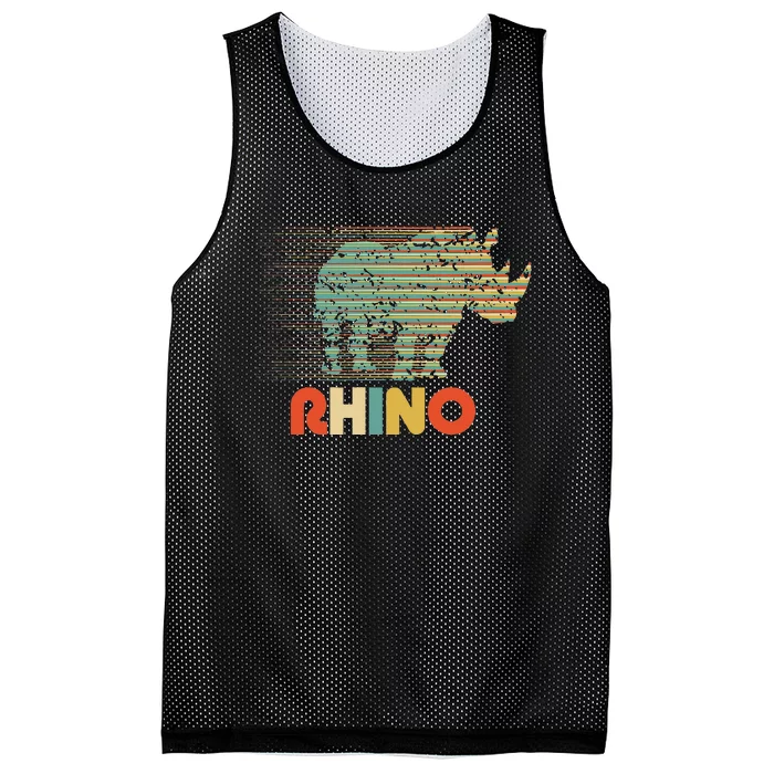 Rhino Lovers Retro Vintage 1970s Animal Design Mesh Reversible Basketball Jersey Tank