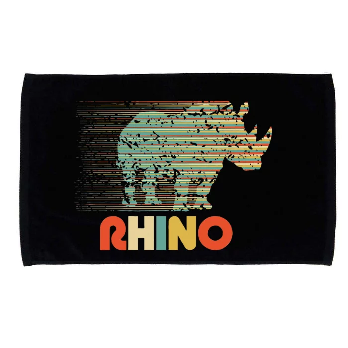 Rhino Lovers Retro Vintage 1970s Animal Design Microfiber Hand Towel