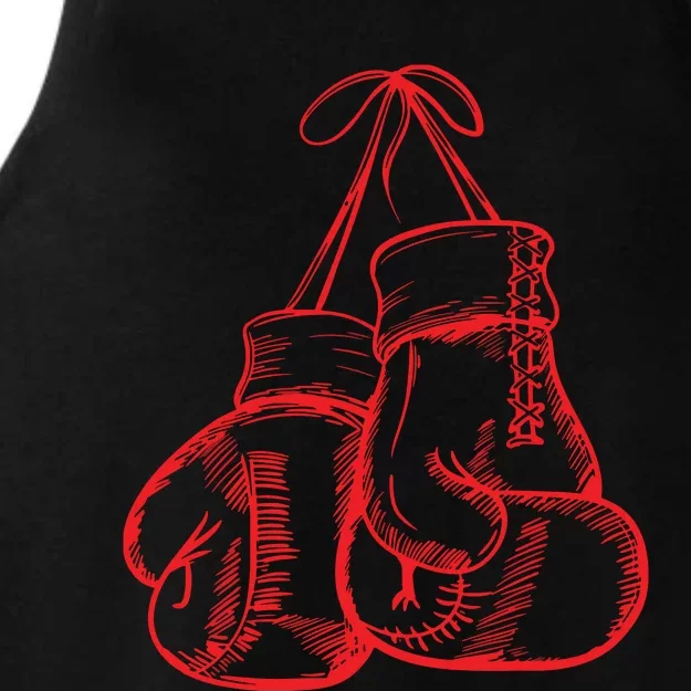 Retro Love Red Boxing Gloves Gifts Boxer Ladies Tri-Blend Wicking Tank