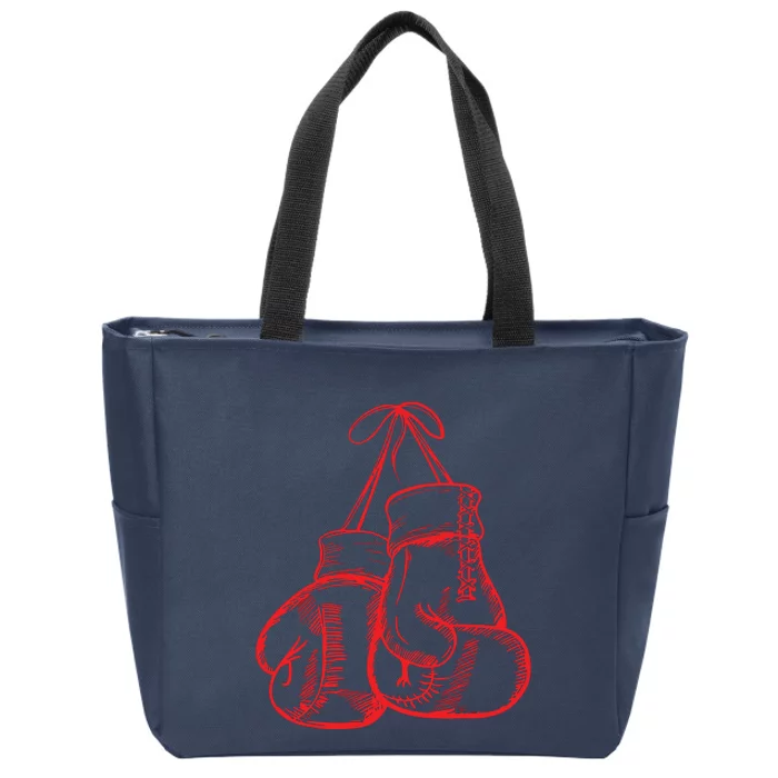 Retro Love Red Boxing Gloves Gifts Boxer Zip Tote Bag