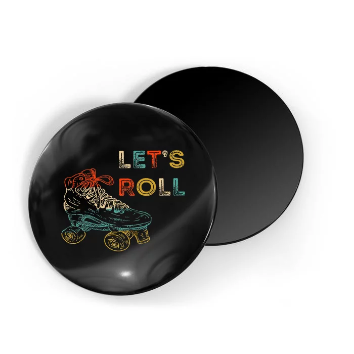 Retro LetS Roll Roller Skating Skater Skate Vintage 70s 80s Magnet