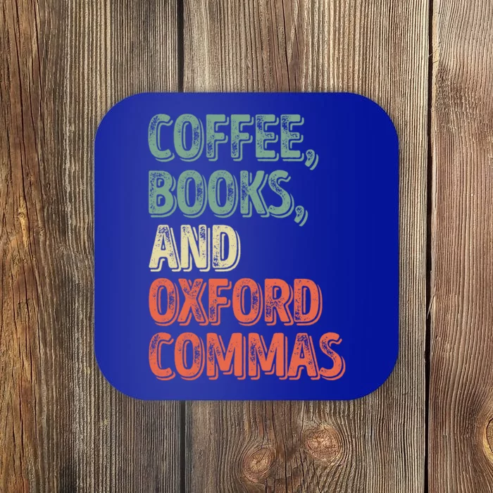 Reading Lover Reader Gift Coffee Books And Oxford Commas Cool Gift Coaster