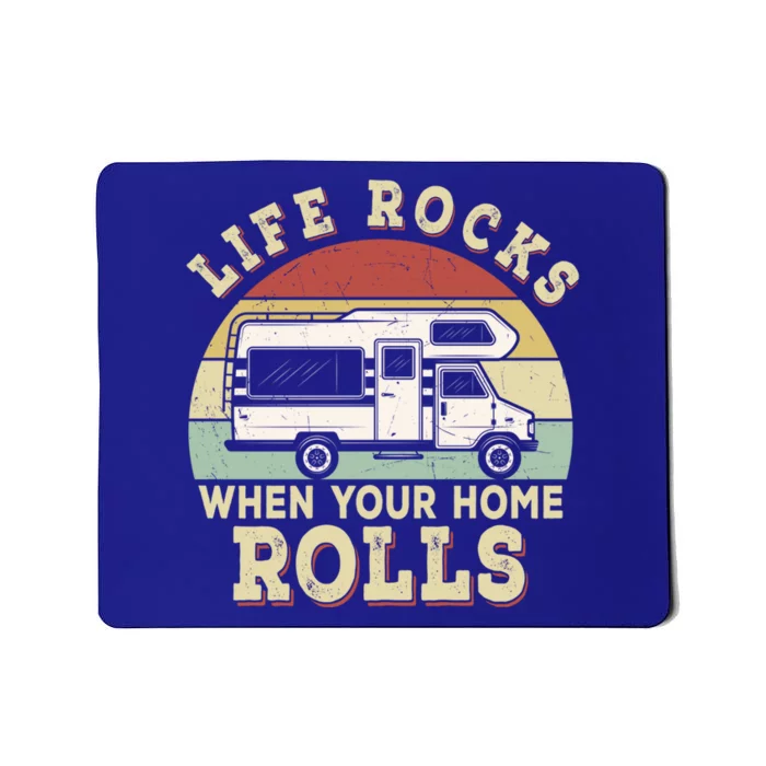 Retro Life Rocks When Your Home Rolls Rv Van Camper Life Great Gift Mousepad