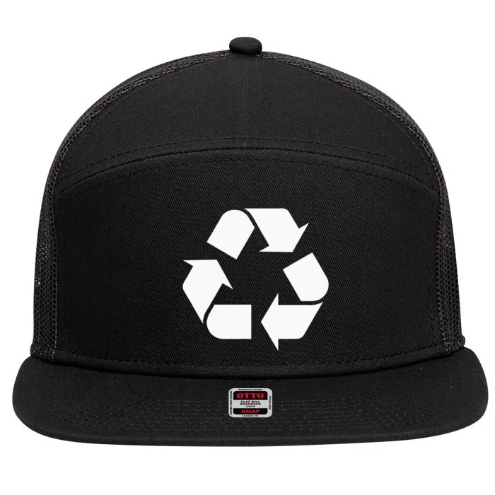 Recycling Logo Recycle Symbol Earth Day Men Women 7 Panel Mesh Trucker Snapback Hat