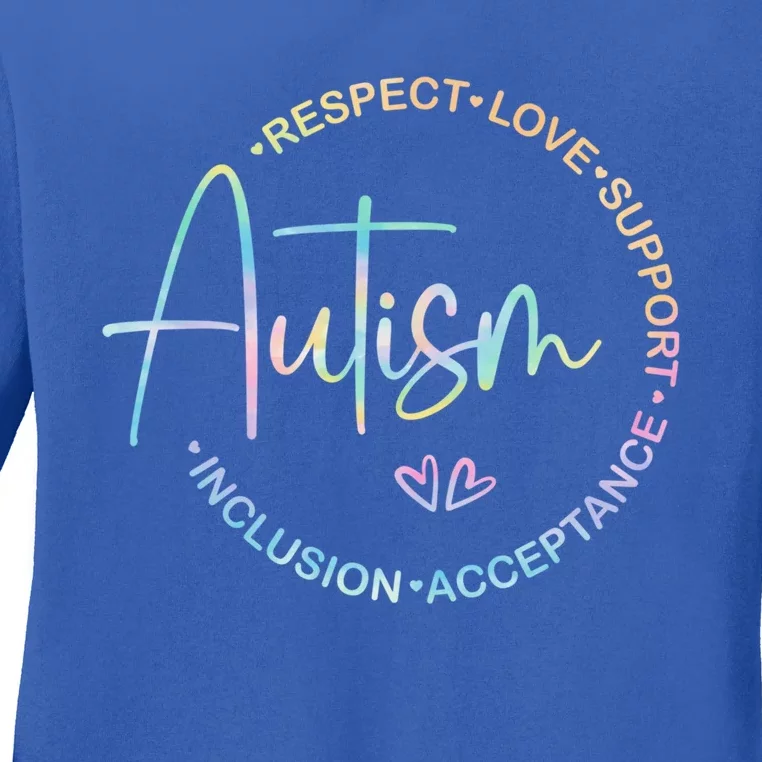 Respect Love Support Autism Awareness Month Gift Ladies Long Sleeve Shirt