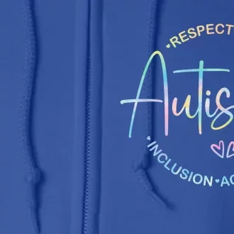 Respect Love Support Autism Awareness Month Gift Full Zip Hoodie