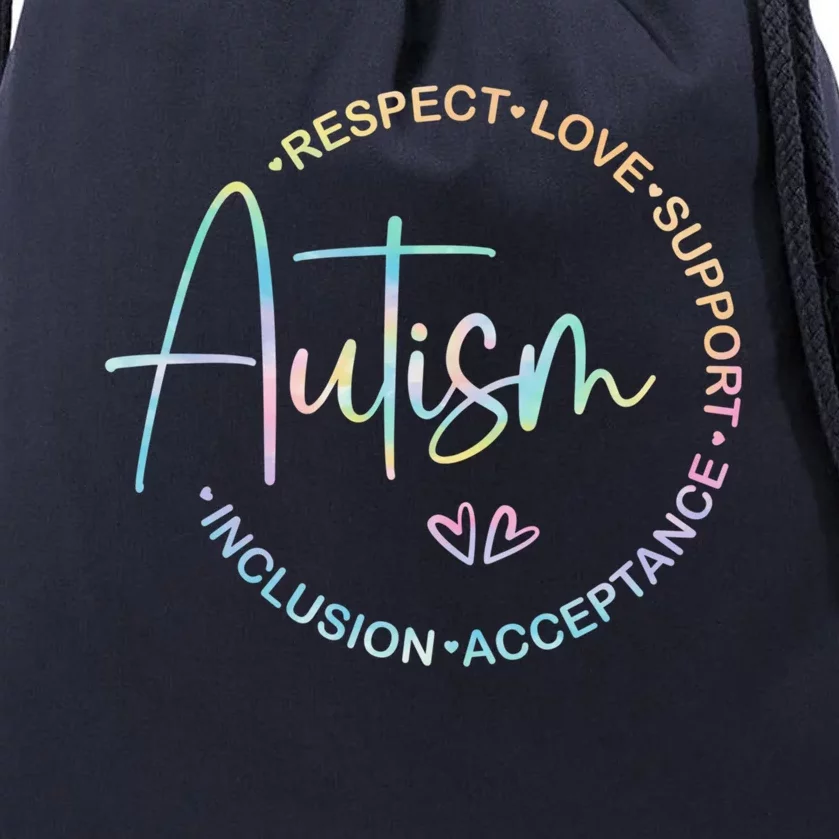 Respect Love Support Autism Awareness Month Gift Drawstring Bag