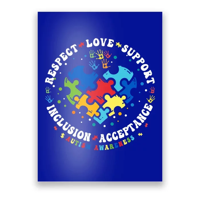 Respect Love Support Autism Awareness Month Gift Poster