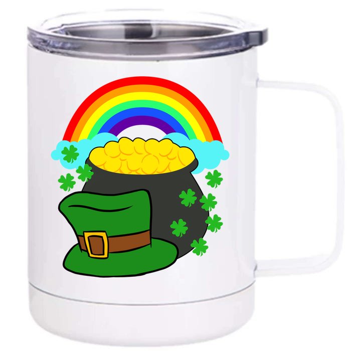 Rainbow Leprechaun St Patrick's Day Gift Front & Back 12oz Stainless Steel Tumbler Cup