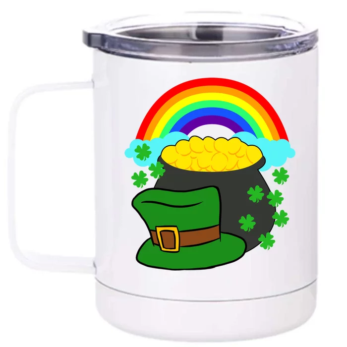 Rainbow Leprechaun St Patrick's Day Gift Front & Back 12oz Stainless Steel Tumbler Cup