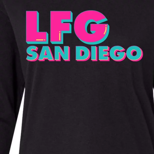 Retro LFG San Diego Logo Womens Cotton Relaxed Long Sleeve T-Shirt