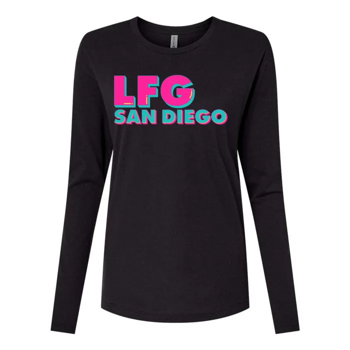 Retro LFG San Diego Logo Womens Cotton Relaxed Long Sleeve T-Shirt