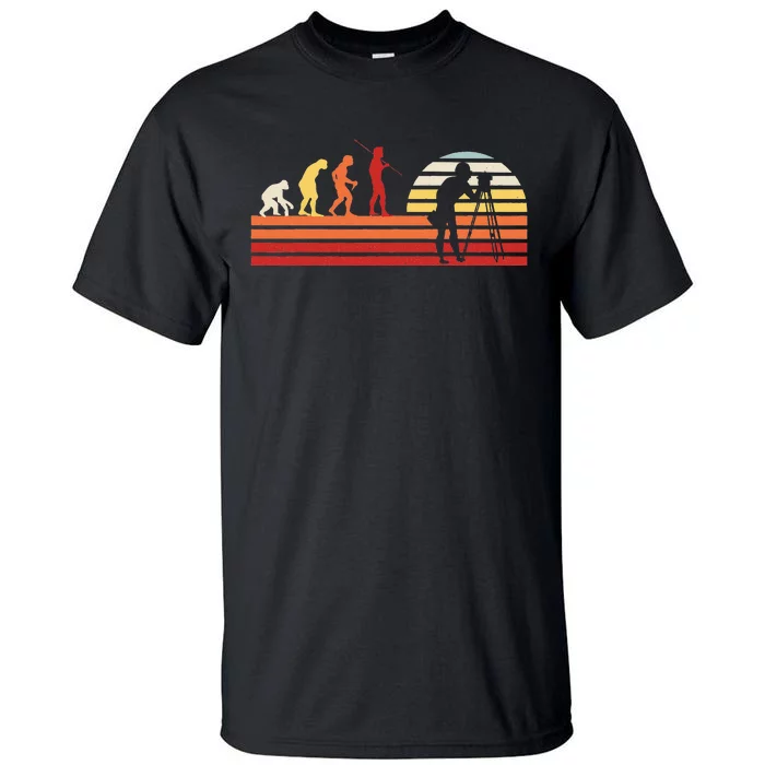 Retro Land Surveyor Engineer Surveying Vintage Appraiser Tall T-Shirt