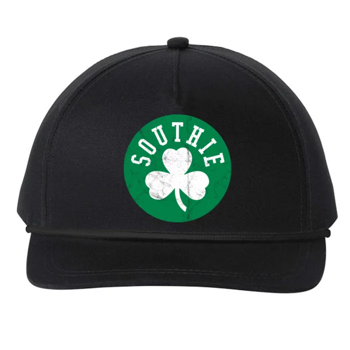 Retro Look Southie Irish St Patricks Day Distressed Gift Snapback Five-Panel Rope Hat