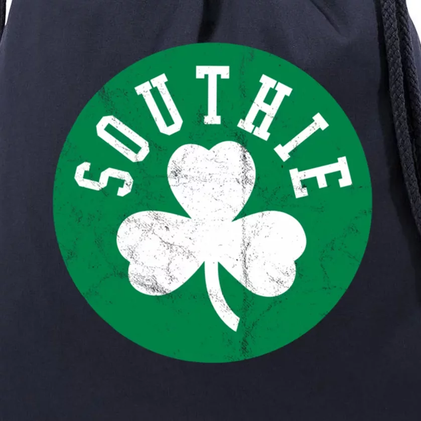 Retro Look Southie Irish St Patricks Day Distressed Gift Drawstring Bag