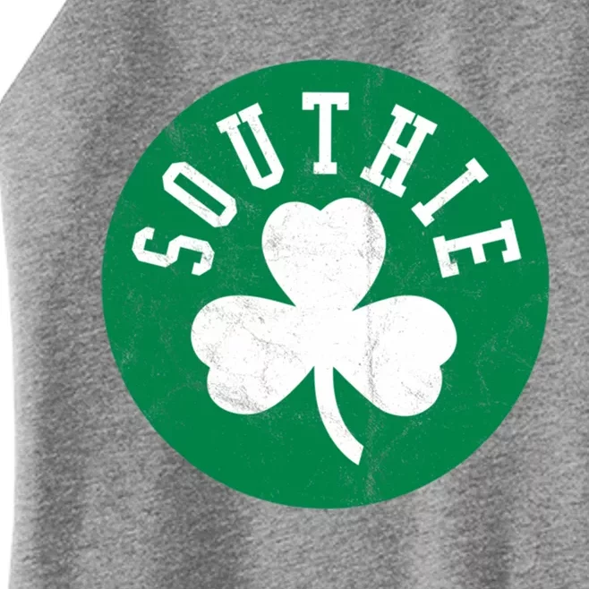 Retro Look Southie Irish St Patricks Day Distressed Gift Women’s Perfect Tri Rocker Tank