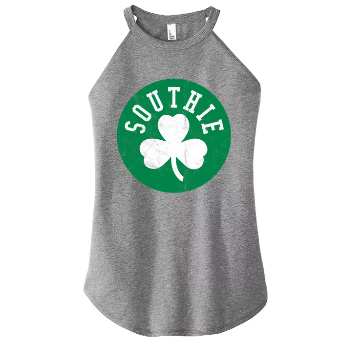 Retro Look Southie Irish St Patricks Day Distressed Gift Women’s Perfect Tri Rocker Tank