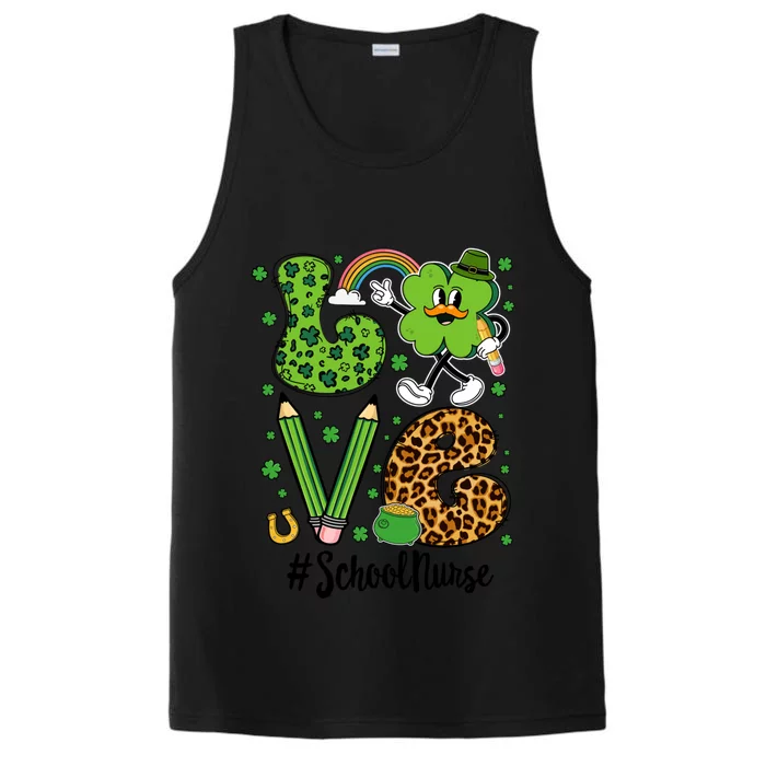 Retro Love School Nurse St Patricks Day Lucky Funny Gift Performance Tank