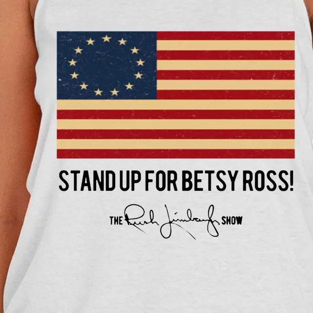 Rush Limbaugh Stand Up For Betsy Ross Flag Women's Knotted Racerback Tank