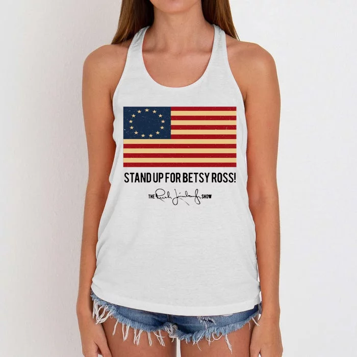 Rush Limbaugh Stand Up For Betsy Ross Flag Women's Knotted Racerback Tank