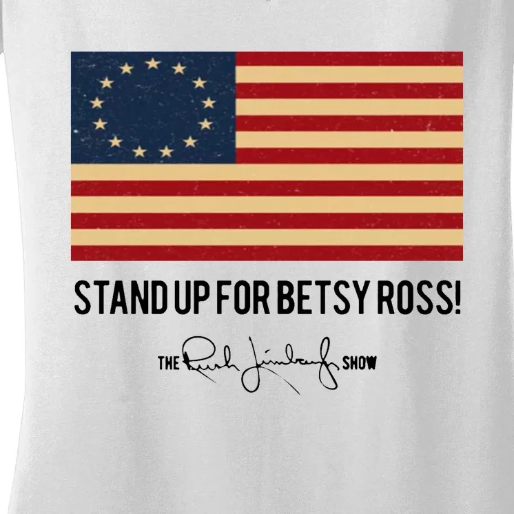 Rush Limbaugh Stand Up For Betsy Ross Flag Women's V-Neck T-Shirt