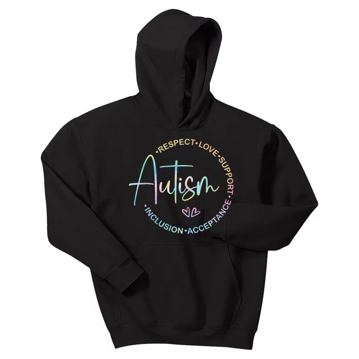 Respect Love Support Autism Awareness Month Kids Hoodie