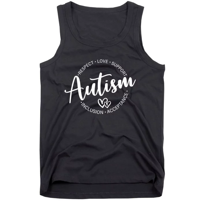 Respect Love Support Autism Awareness Month Tank Top