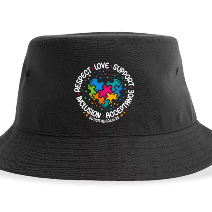 Respect Love Support Autism Awareness Sustainable Bucket Hat