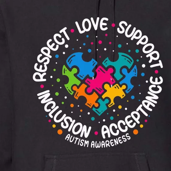 Respect Love Support Autism Awareness Premium Hoodie