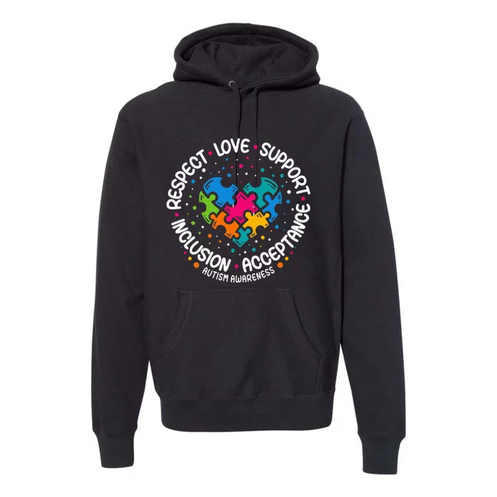 Respect Love Support Autism Awareness Premium Hoodie