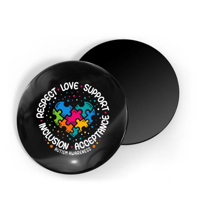 Respect Love Support Autism Awareness Magnet