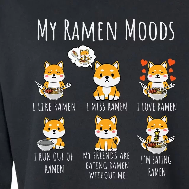 Ramen Lover Shiba Inu Dog Japanese Noodles Ramen Cropped Pullover Crew