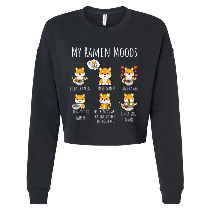 Ramen Lover Shiba Inu Dog Japanese Noodles Ramen Cropped Pullover Crew