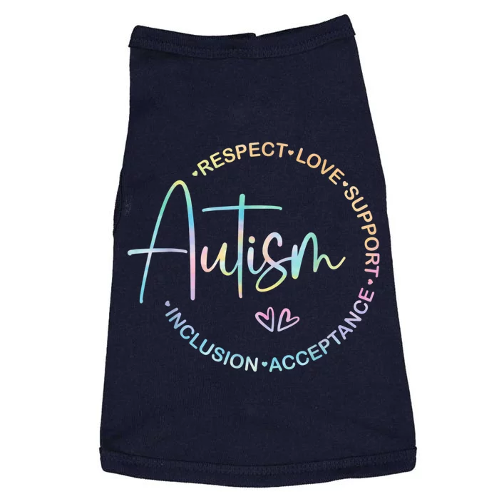 Respect Love Support Autism Awareness Month Women Men Doggie Tank