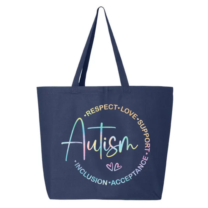 Respect Love Support Autism Awareness Month Women Men 25L Jumbo Tote