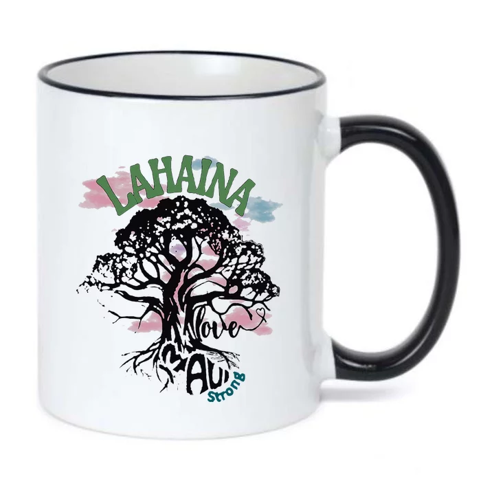 Retro Lahaina Strong Love Maui Support Hawaii Trees Black Color Changing Mug