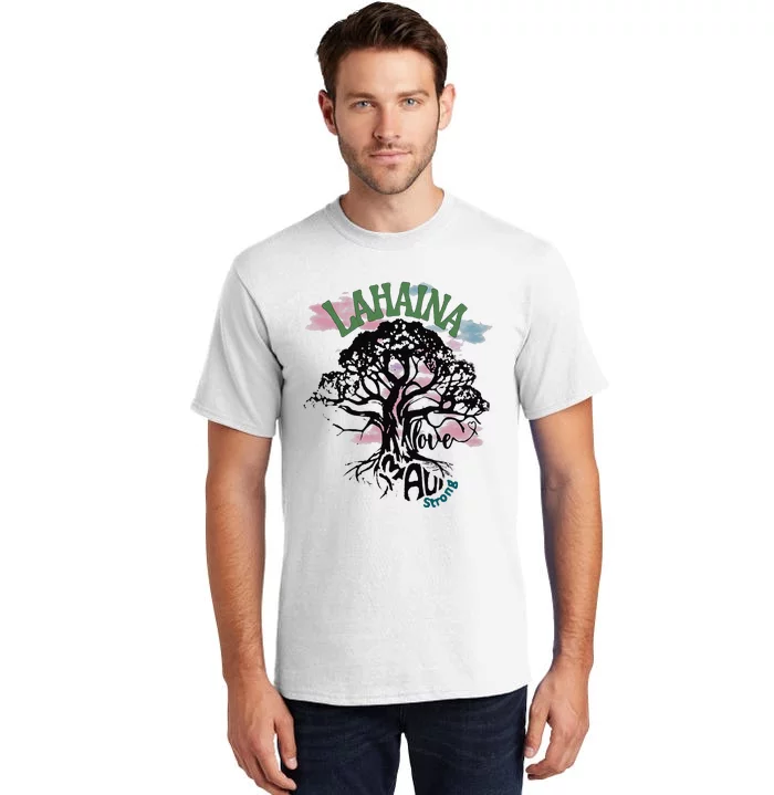 Retro Lahaina Strong Love Maui Support Hawaii Trees Tall T-Shirt