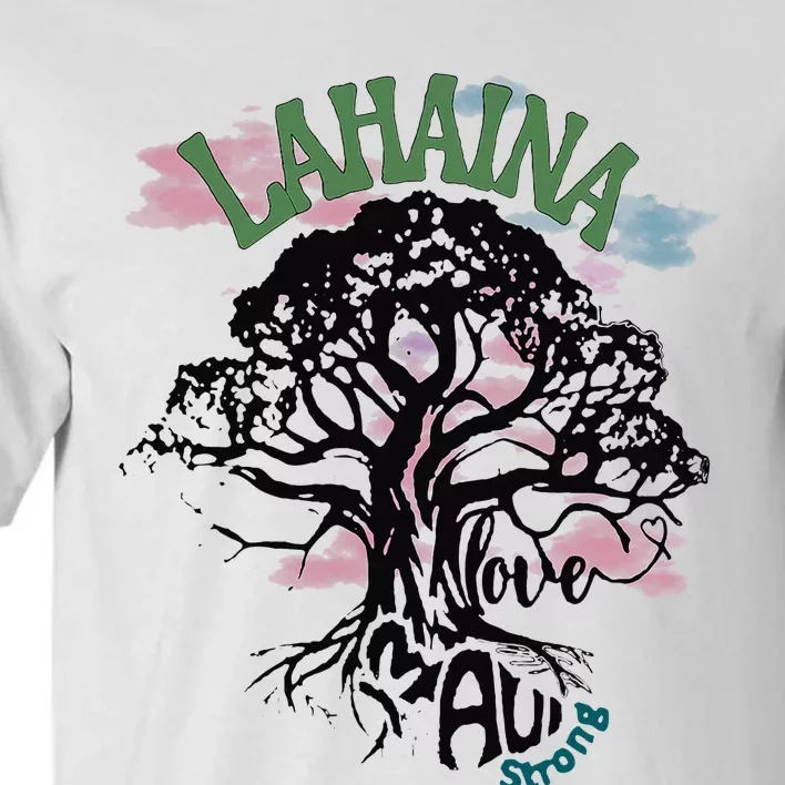 Retro Lahaina Strong Love Maui Support Hawaii Trees Tall T-Shirt