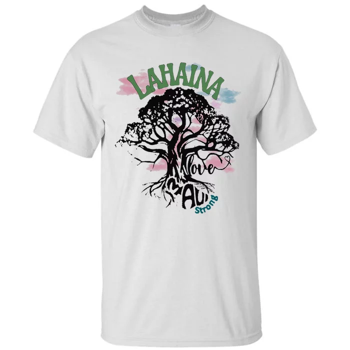 Retro Lahaina Strong Love Maui Support Hawaii Trees Tall T-Shirt