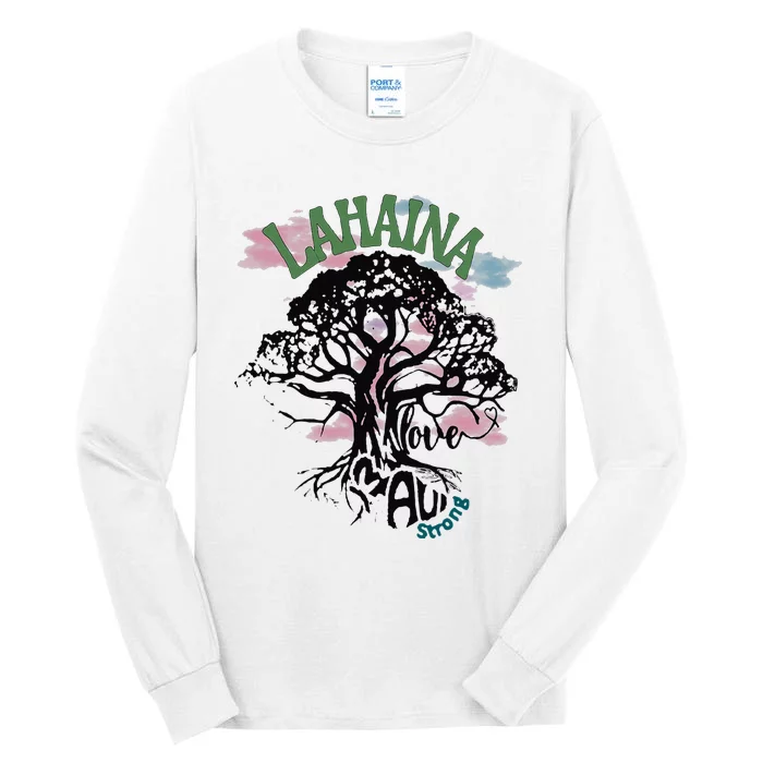 Retro Lahaina Strong Love Maui Support Hawaii Trees Tall Long Sleeve T-Shirt