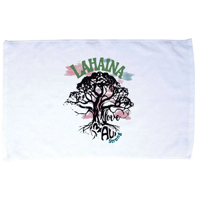 Retro Lahaina Strong Love Maui Support Hawaii Trees Microfiber Hand Towel