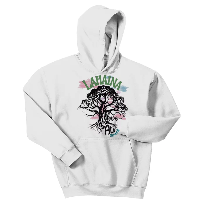 Retro Lahaina Strong Love Maui Support Hawaii Trees Kids Hoodie