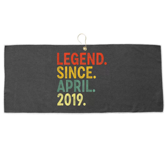 Retro Legend Since April 2019 4th Birthday Large Microfiber Waffle Golf Towel